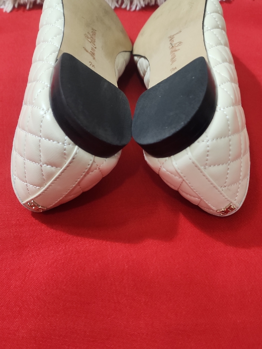 Sam Edelman Marilyn Quilted Two-Tone Ballet Flats in Cream and Black - Picture 9 of 12